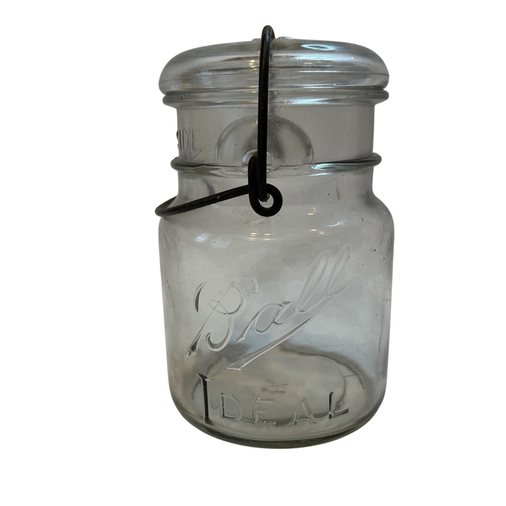 Ball Ideal Clear Glass‎ Pint Mason Jar with Lid and Wire Bail #4